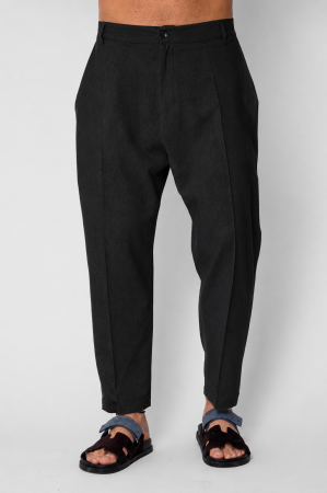 Barbati - Pantaloni lung din IN cu nasture Black