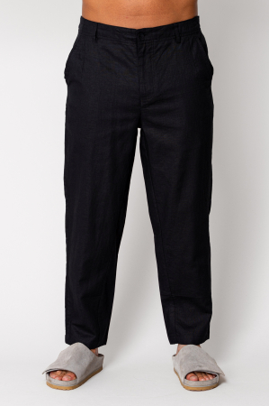 NOUTATI - Pantaloni lung din IN cu nasture Black