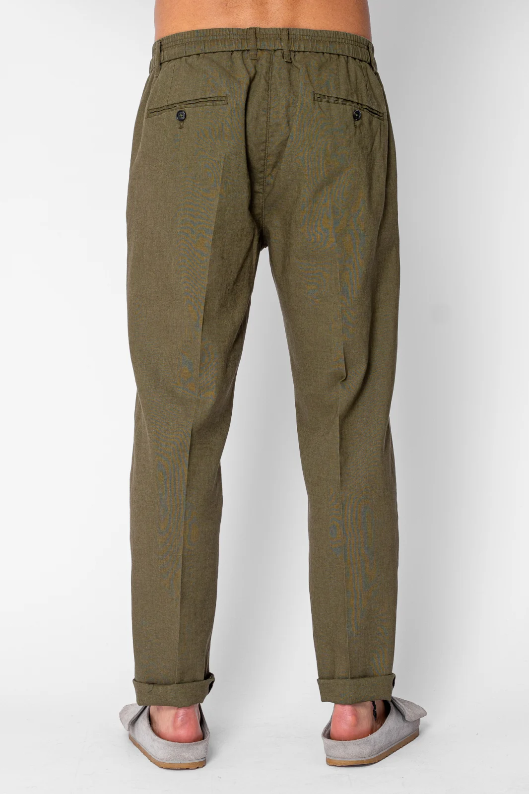 Pantaloni lung din IN cu nasture si snur Premium Edition Dark Green [2]