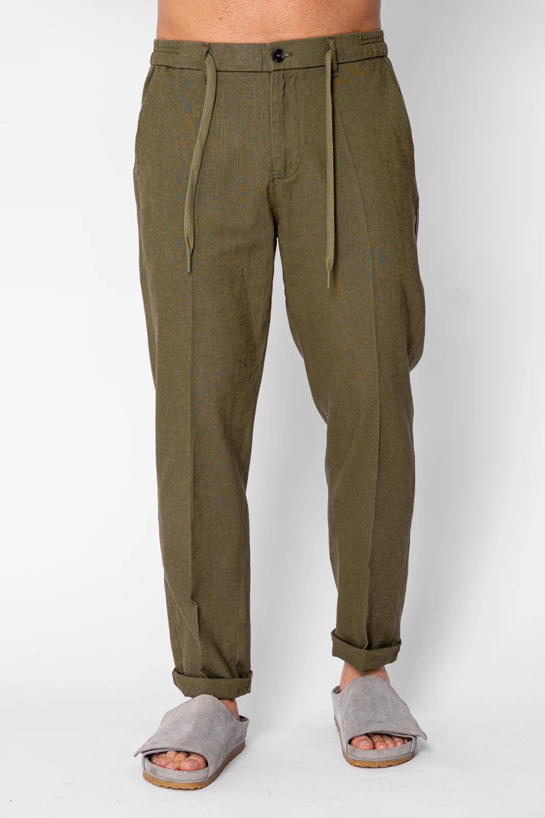 BARBATI - Pantaloni lung din IN cu nasture si snur Premium Edition Dark Green