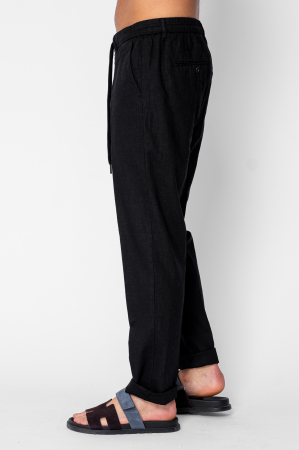 Pantaloni lung din IN cu nasture si snur Premium Edition Black [2]