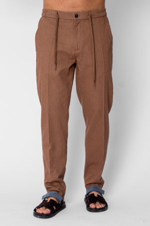 BARBATI - Pantaloni lung din IN cu nasture si snur Premium Edition Brown