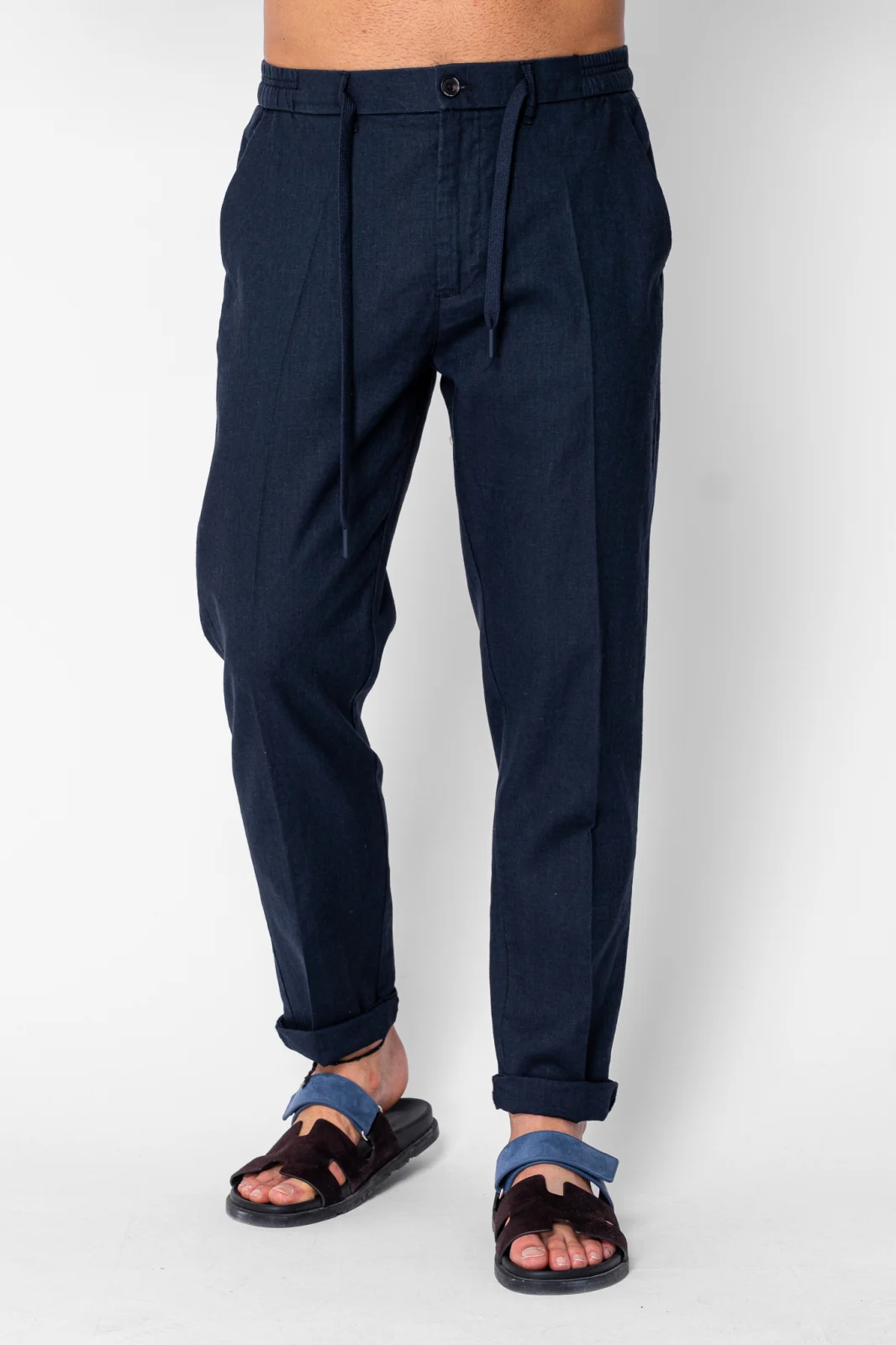 BARBATI - Pantaloni lung din IN cu nasture si snur Premium Edition Navy