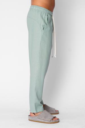Pantaloni lung din IN cu snur conic Light Olive [3]
