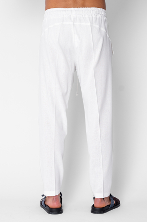 Pantaloni lung din IN cu snur conic White [2]