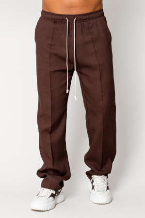 Promotii Barbati - Pantaloni lung din IN cu snur Dark Brown