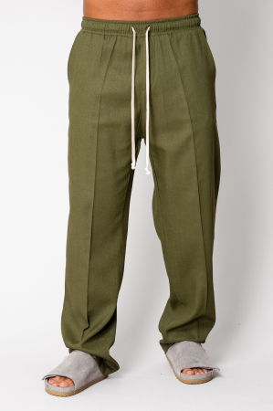 SALE - Linen long pants whit cord Kaki