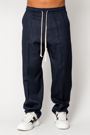 SALE - Linen long pants whit cord Navy