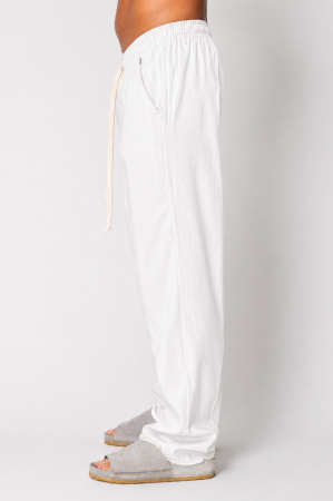 Pantaloni lung din IN cu snur White [1]