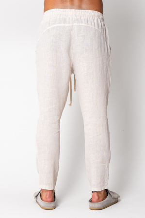Pantaloni lung din IN cu snur Cream [2]