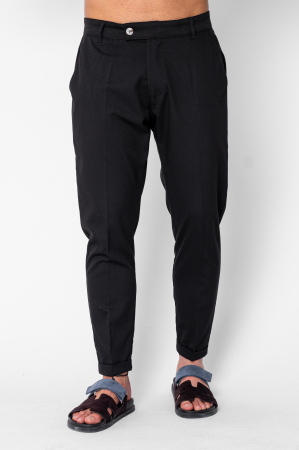 BARBATI - Pantaloni lung cu tiv intors Black
