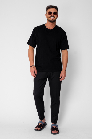 Pantaloni lung cu tiv intors Black [3]