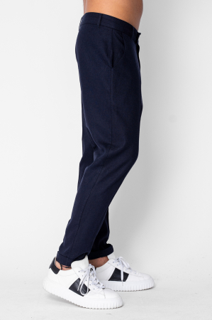 Long IN trousers with turned-up hem Navy [1]