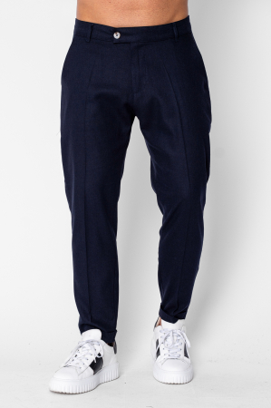 BARBATI - Pantaloni lung din IN cu tiv intors Navy
