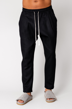 NOUTATI - Pantaloni lung din IN regular cu snur Black