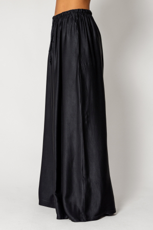 Long silk blend trousers Black [2]