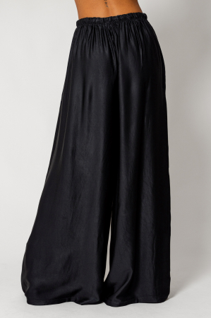 Long silk blend trousers Black [3]