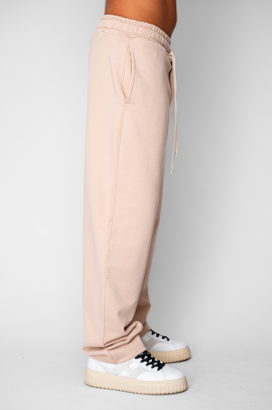 Pantaloni lung drept din 100% Bumbac Beige [1]