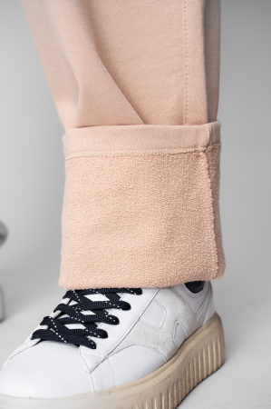 Pantaloni lung drept din 100% Bumbac Beige [3]