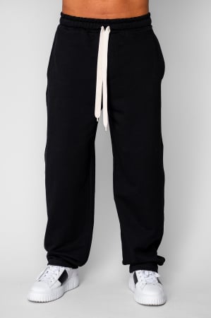 BARBATI - Pantaloni lung drept din 100% Bumbac Black