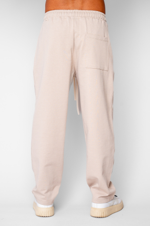 Pantaloni lung drept Oversized din 100% Bumbac - 400gr/mp Premium Edition Beige [2]