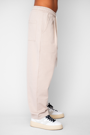 Pantaloni lung drept Oversized din 100% Bumbac - 400gr/mp Premium Edition Beige [1]