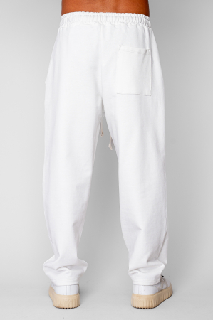 Pantaloni lung drept Oversized din 100% Bumbac - 400gr/mp Premium Edition Off White [2]