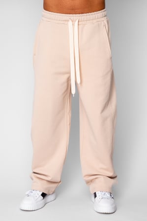 BARBATI - Pantaloni lung drept Oversized din 100% Bumbac Beige