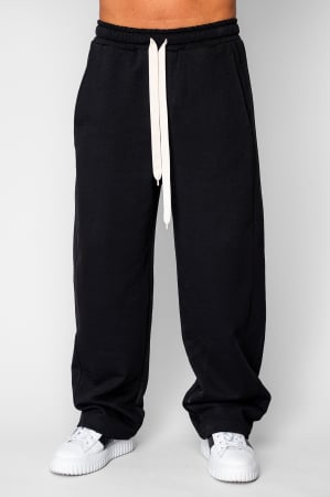 BARBATI - Pantaloni lung drept Oversized din 100% Bumbac Black