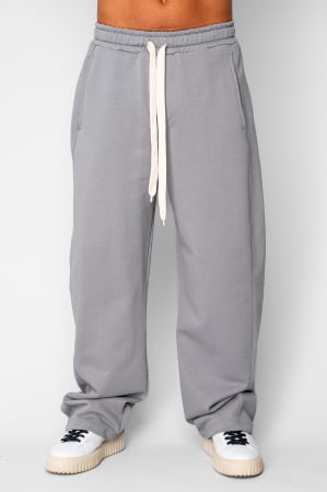 BARBATI - Pantaloni lung drept Oversized din 100% Bumbac Grey