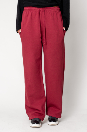 Wide leg trousers made of 100% Cotton Burgundy [1]