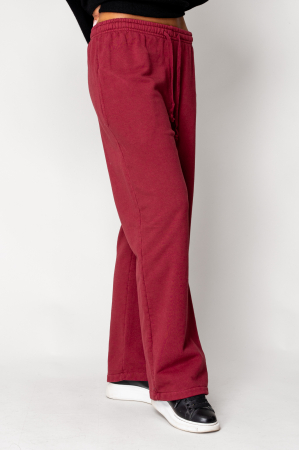 Wide leg trousers made of 100% Cotton Burgundy [2]