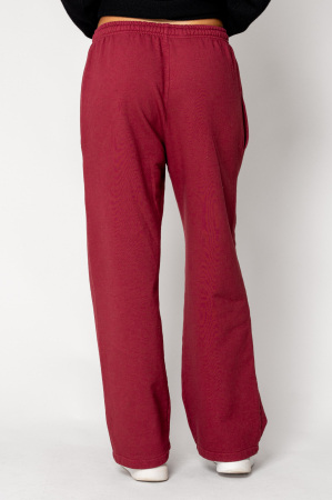 Wide leg trousers made of 100% Cotton Burgundy [3]