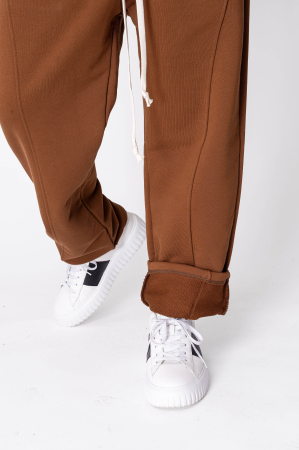 Balloon Fit pants made of 100% Cotton - 400 gr/sqm Premium Edition Brown [3]