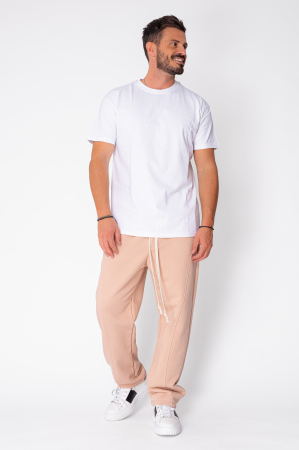 MEN - Balloon Fit pants made of 100% Cotton - 400 gr/sqm Premium Edition Peach