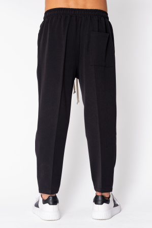 Long trousers with drawstring and patch pocket Black [2]