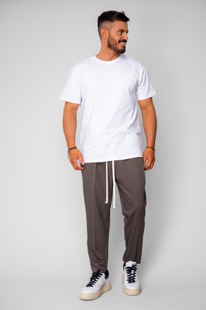 Pantaloni lungi cu snur usor conic Brown [1]