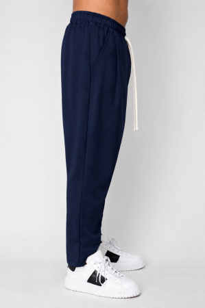 Pantaloni lungi cu snur usor conic Navy [1]