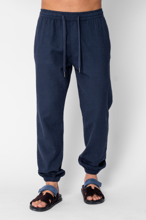 Pantaloni - Pantaloni lungi din IN cu elastic si snur Navy