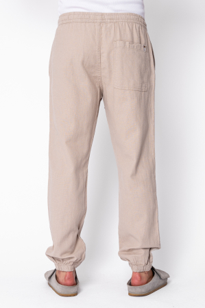 Pantaloni lungi din IN cu elastic si snur Taupe [2]