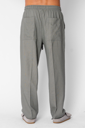 Pantaloni lungi drepti din IN cu snur Olive [1]