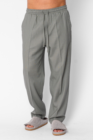 Pantaloni - Pantaloni lungi drepti din IN cu snur Olive