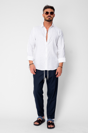 Pantaloni lungi din IN cu snur Navy [3]