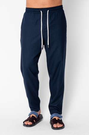 Pantaloni - Pantaloni lungi din IN cu snur Navy