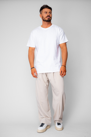Pantaloni lungi drepti Baloon Fit Beige [1]
