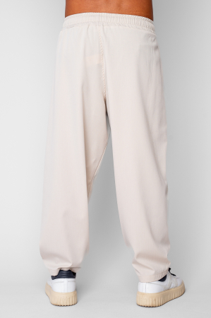Pantaloni lungi drepti Oversized din 100% Bumbac - 400gr/mp Premium Edition Beige [2]
