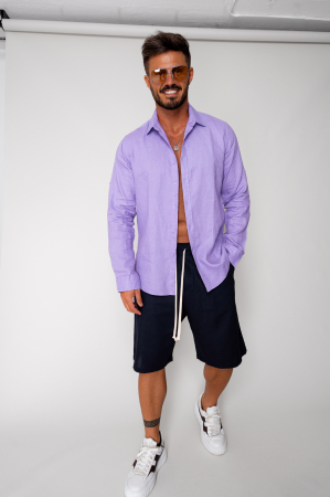 Linen short pants Navy [3]