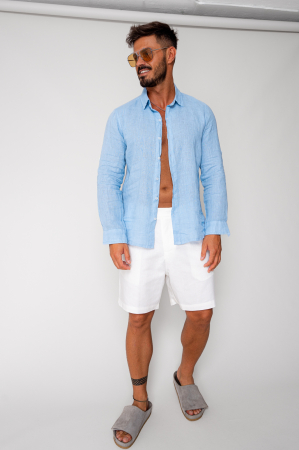 SALE - IN shorts with botton closure White