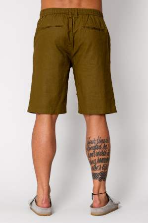 Linen short pants Kaki [3]