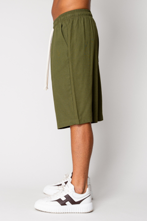 Linen short pants Kaki [2]